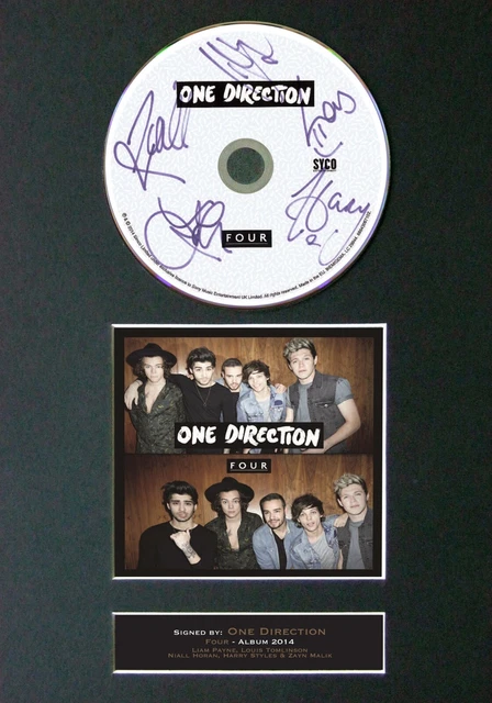 ONE DIRECTION 1D Four Mounted Signed Autograph CD Print A4 #63