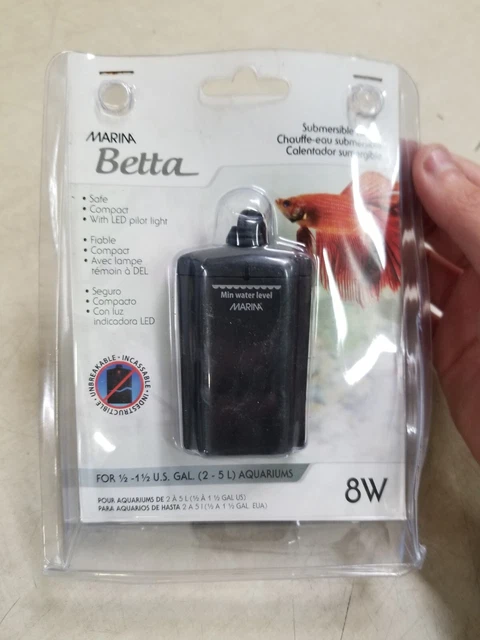 Marina Betta Submersible Aquarium Heater Automatic Fish Tank 1.5 Gallon 8W