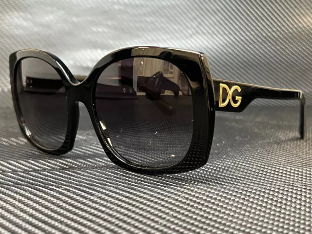 DOLCE & GABBANA DG4385 501 8G Black Square 58 mm Women's Sunglasses