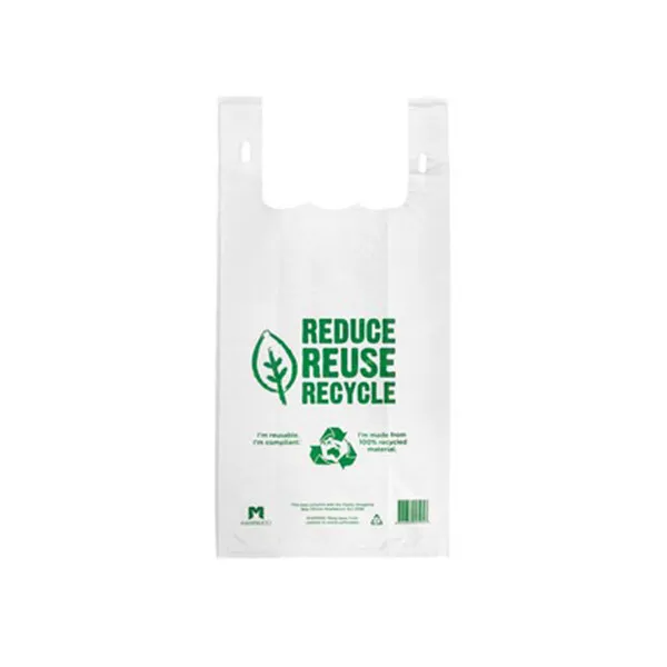 200x Medium Re-Usable Plastic Carry Bag White 500x250x124mm Bags Recyclable