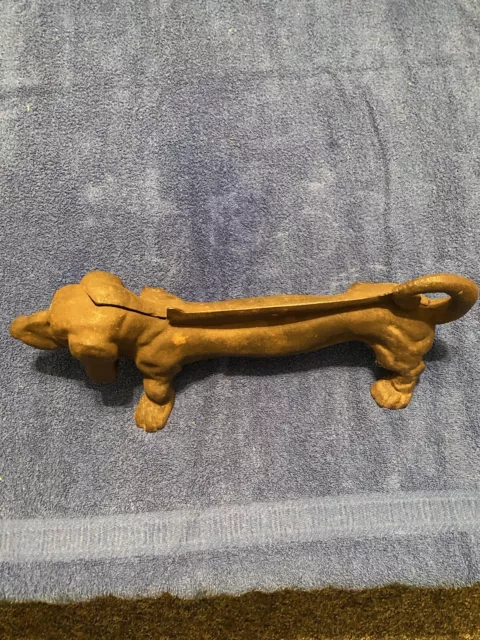 Cast Iron Daschund Boot Scrapper Weiner Dog Boot Scraper Door Stop Heavy Black