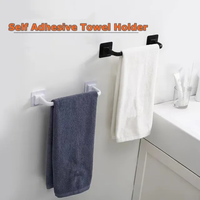 Kitchen Bathroom Self Adhesive Towel Rod Bar Wall Bath Towel Holder Rail Rack