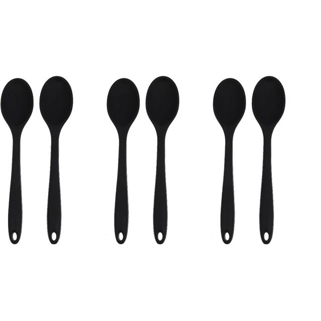 6 un. cucharas de silicona cucharas catadoras mango ensalada vajilla cucharadita