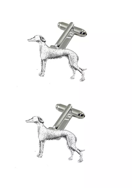 pp-d22 Greyhound Dog pewter cufflinks accentuate your suit and shirt