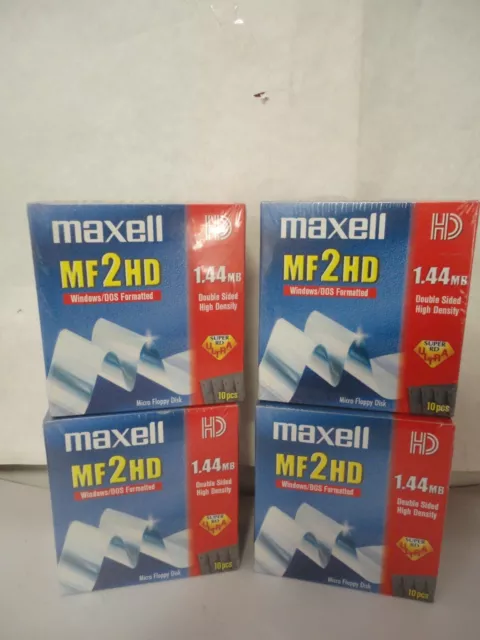 Lot De 40 Disquettes Maxell Mf2Hd 1.44Mb Soit 4 Paquets De 10 (1.794)