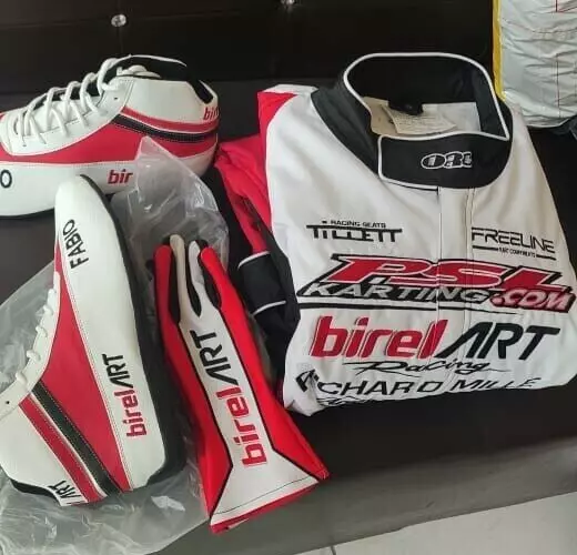 Birel Art Go Kart Race Suit Cik/Fia Level 2 Approved With Shoes & Gloves