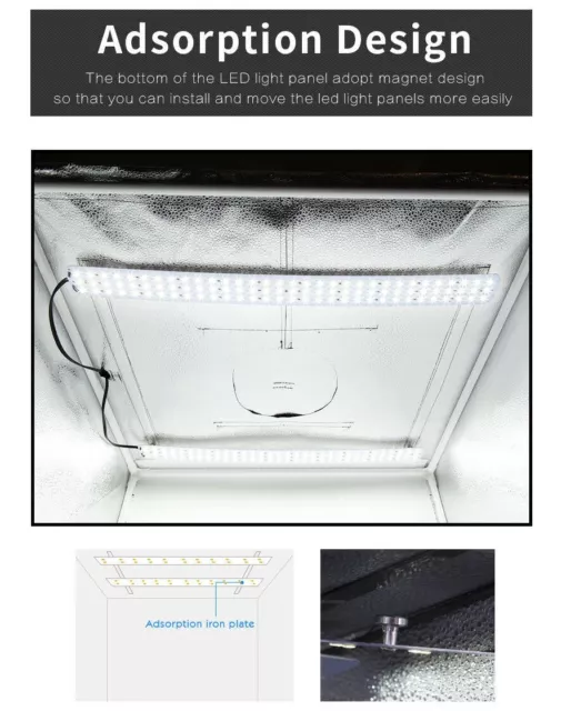 Caja de iluminación portátil para estudio fotográfico telón de fondo luz LED tienda de campaña 40 cm 3