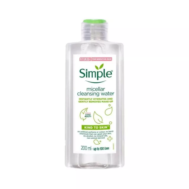 Simple Kind to Skin Eau nettoyante micellaire démaquillante 200 ml...