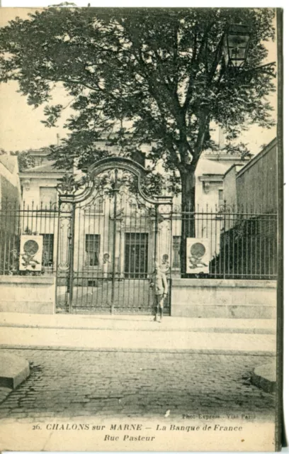 France Chalons sur Marne - Rue Pasteur Bank old postcard