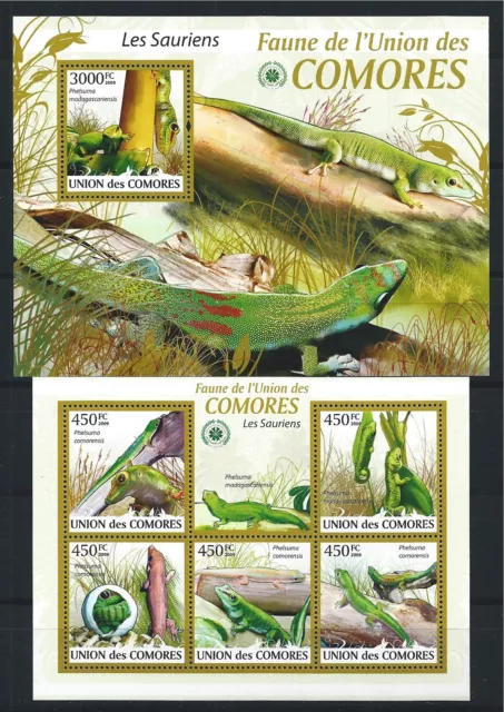 Comores 2009 Mini Sheet Bloc Jeu Faune Minr : 2346 - 50, 513 Reptiles