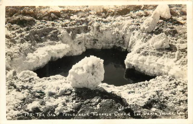 RPPC Postcard Willard Photo 175. Salt Pools Near Furnace Creek Inn Death Valley