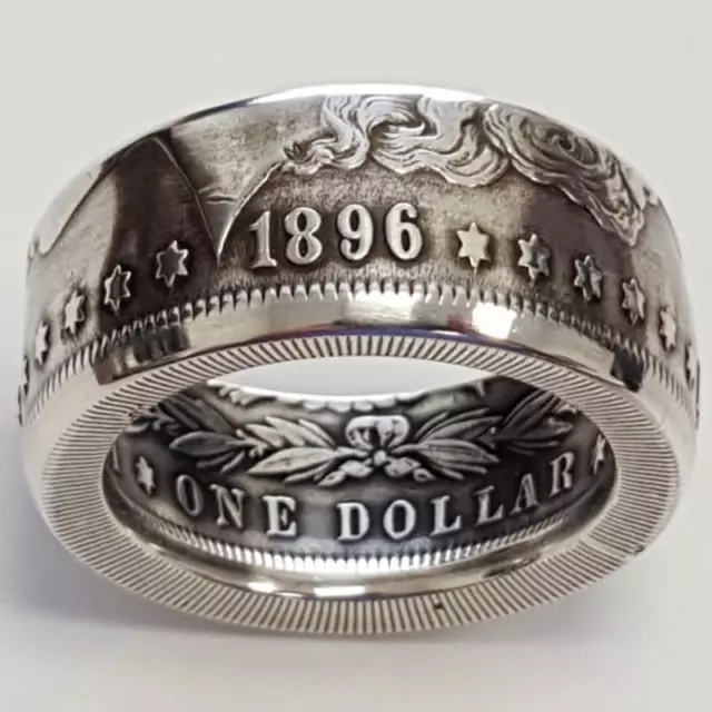 Silver Dollar Coin Ring Size 6-13 Handmade Crafted Rare Silver Morgan Men Rings