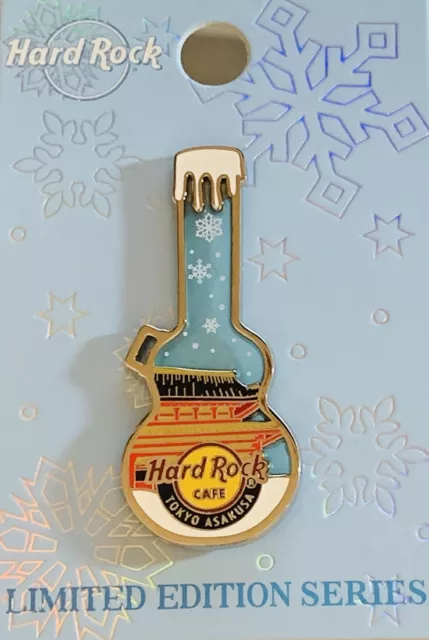 Hard Rock Cafe TOKYO ASAKUSA 2019 Stained Glass Guitar Icon PIN Winter Snowflake