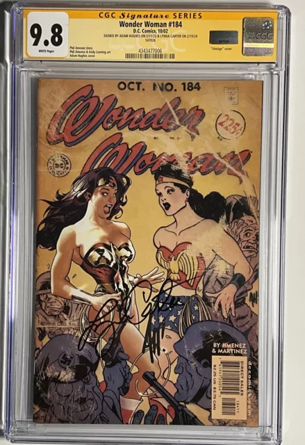 Wonder Woman #184 CGC SS 9.8 signed LYNDA CARTER and ADAM HUGHES NM