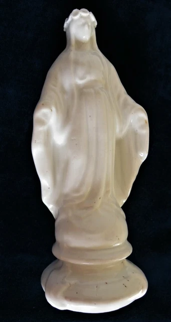 GRANDE VIERGE MARIE en porcelaine polychrome sur socle fleuri XX siècle EUR 650,00 - FR