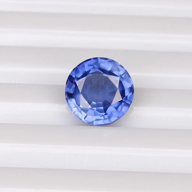 Saphir Naturel Bleu Bleuet 2.60 CT Rond Libre Certifié Pierre Précieuse Chauffée