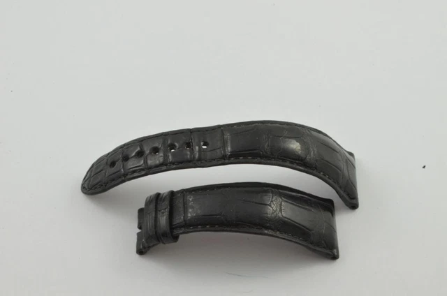 Bracelet De Montre Chopard En Cuir Bleu - Largeur 14mm, Pour Fermeture 12mm, Occasion Vintage