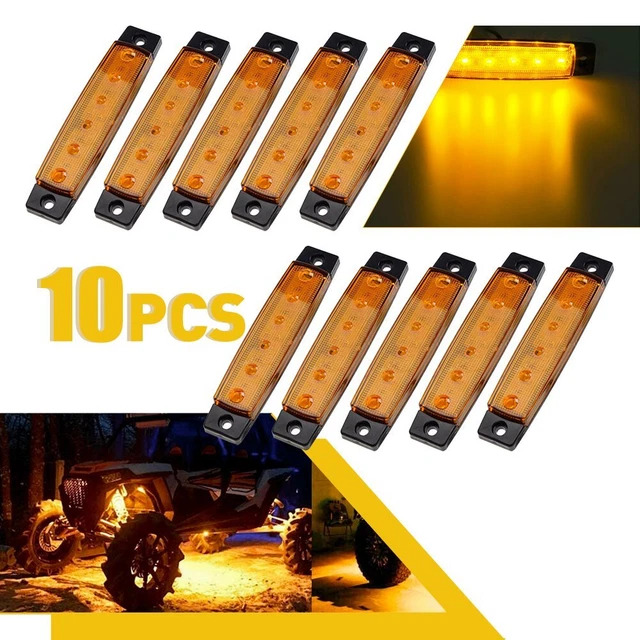 10 PODS UNDERGLOW Lights Amber Strip LED Underbody Rock Lamp for Jeep