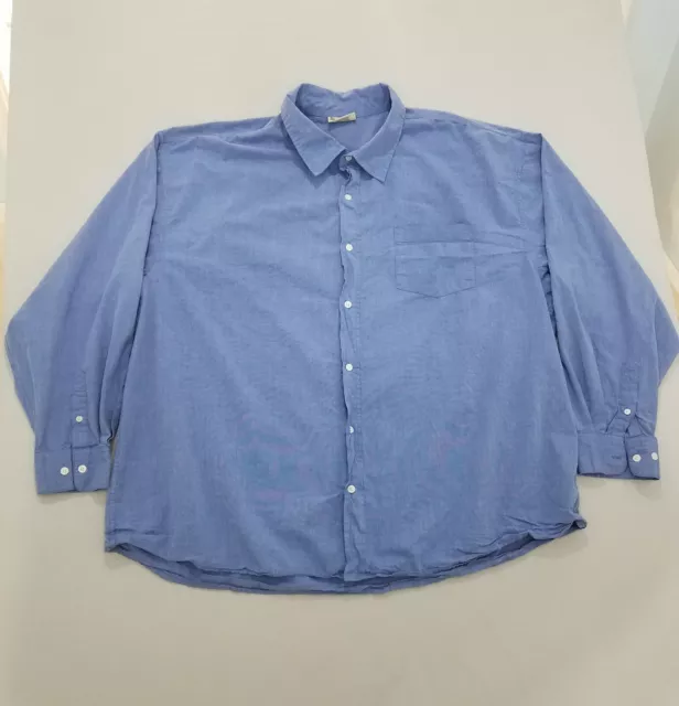 Steve & Barry's Vintage Inspired Mens Button Up Shirt Size 3XL Blue