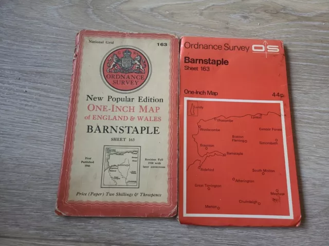 2 Ordnance Survey Maps Of Barnstaple Sheet 163