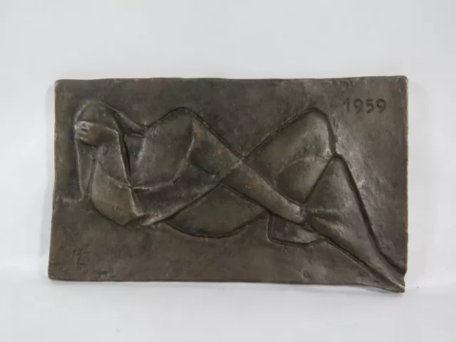 Buderus Plakette Jahresplakette  "Die Ruhende"  1959 Kurt Lehmann Kunstguss