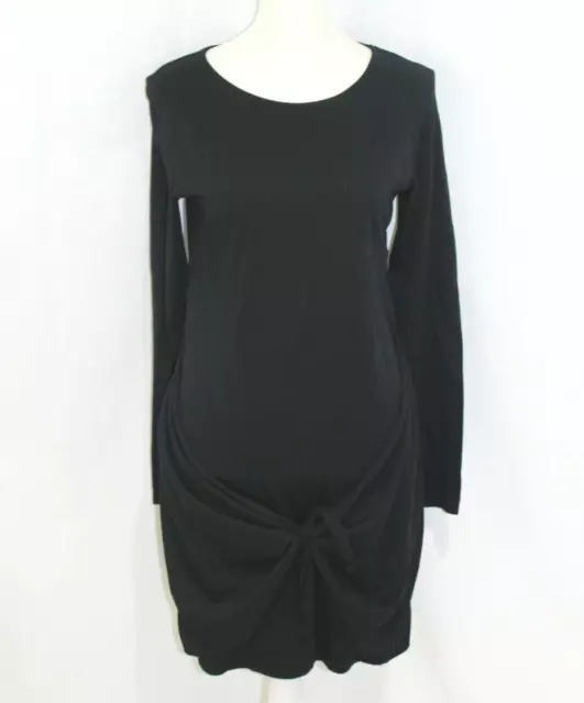 Michael Stars Womens Black Long Sleeve Faux Wrap Tee Dress XS NWT FLAW