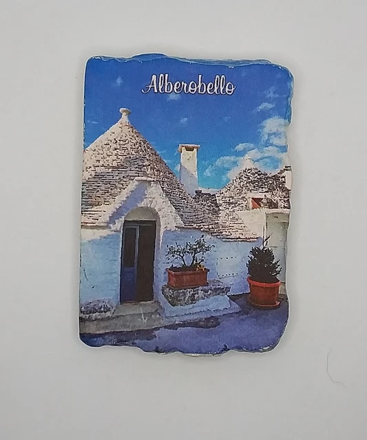 Magnete Calamita Resina Frigo  Souvenir Fridge Magnet Alberobello Puglia