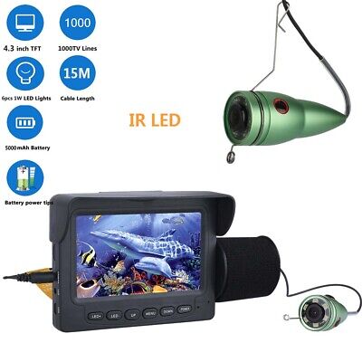 4.3" Fish Finder 1000TVL 6PCS IR LED Underwater Fishing Video Camera 15M