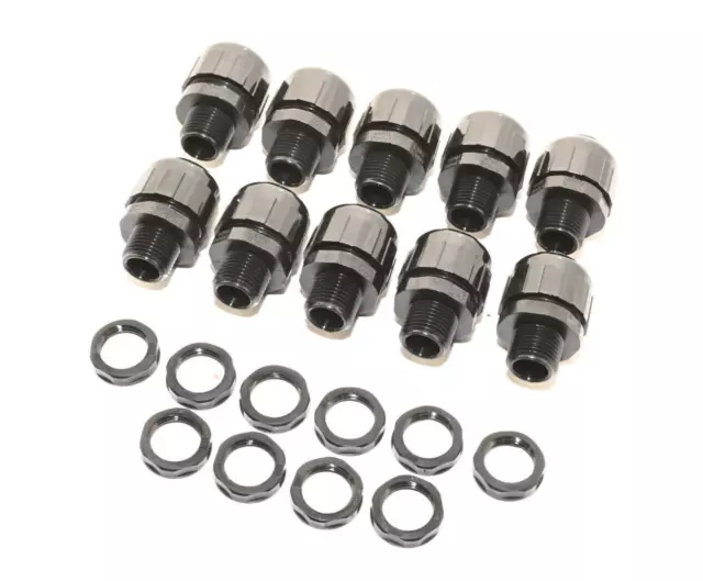 10pcs Heyco 1/2" Liquid-Tight FNMC Conduit Fitting - 8402 - 1/2" NPT - w/ Nuts
