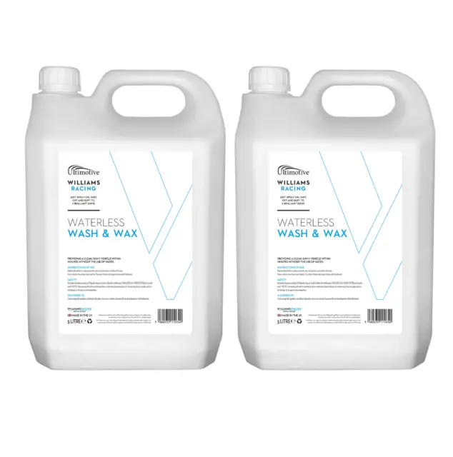 Williams Waterless Wash and Wax with Carnauba 2 x 5L as seen on TV