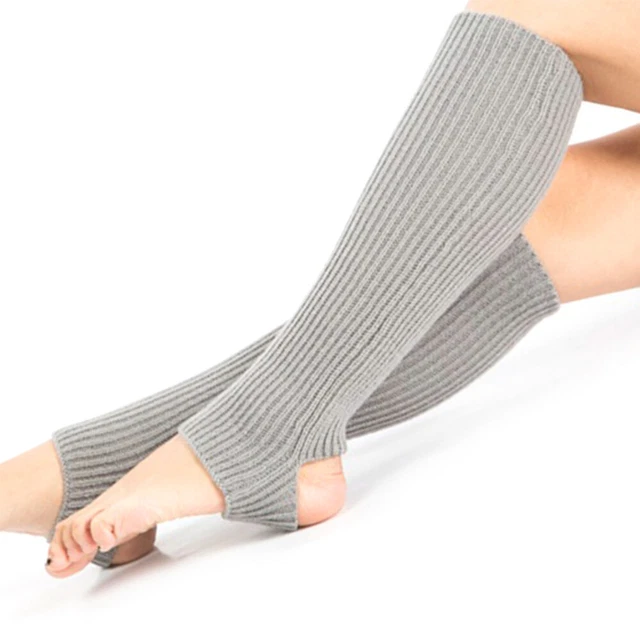 Polsino donna caldo morbido all'uncinetto a maglia gamba calze danza latina yoga