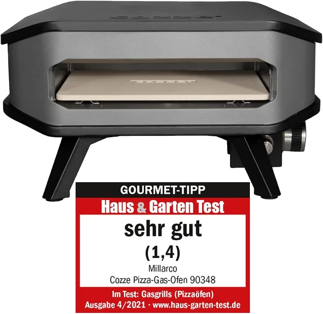 COZZE® Gas Pizza Ofen Mobiler Pizzaofen Pizzastein Gasgrill Bis 400°Grad Regelba