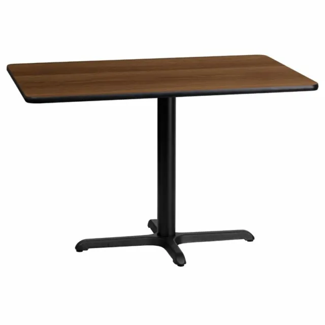 Flash Furniture 24" x 42" Restaurant Dining Table in Black and Walnut