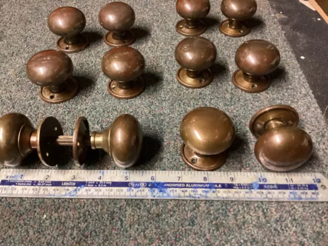 Reclaimed Brass Door Knobs Pair 3