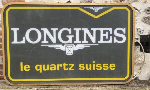 Rare Enseigne Lumineuse Pour Les Montres Longines Le Quartz Suisse Dbl Neon Pub