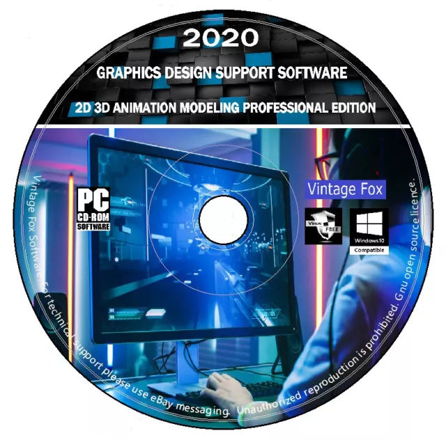 LOGICIEL DE SUPPORT pour la conception graphique professionnelle 3D 2D  animation modélisation DVD + + + EUR 6,71 - PicClick FR