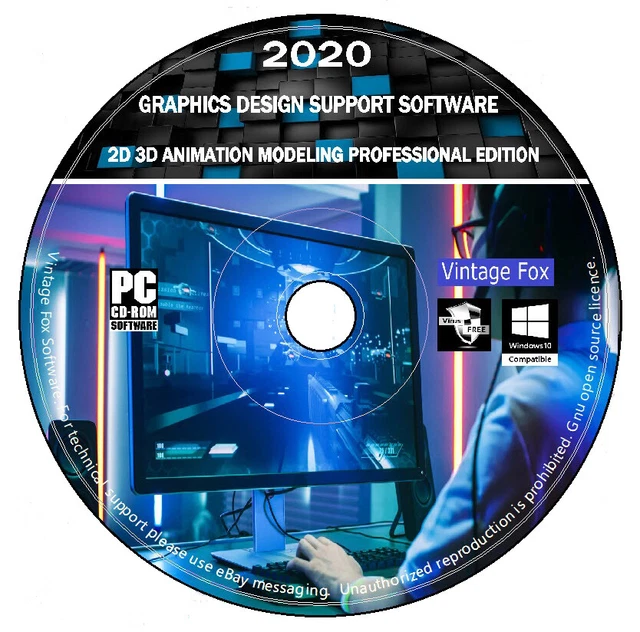 3D 2D Professional Graphics Design Animation Modelling Support Software DVD + +