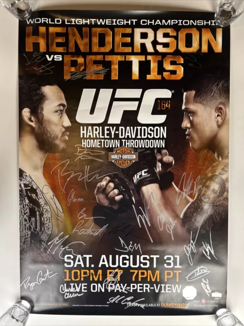 UFC 164 Benson Henderson V Anthony Pettis Signed Event Poster SBC Dustin Poirier