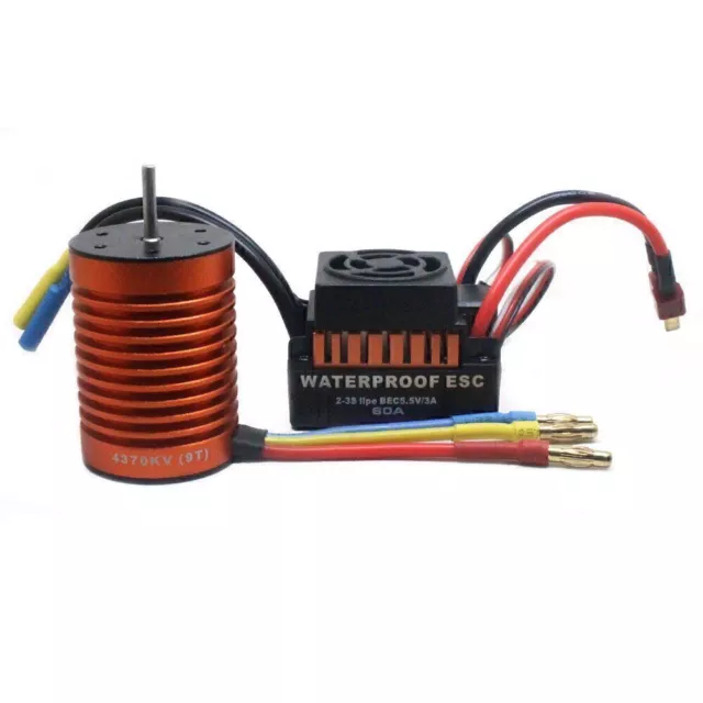 9T 4370KV Brushless Motor mit 60A ESC Speed Controller Combo Set für 1:10 RC Car