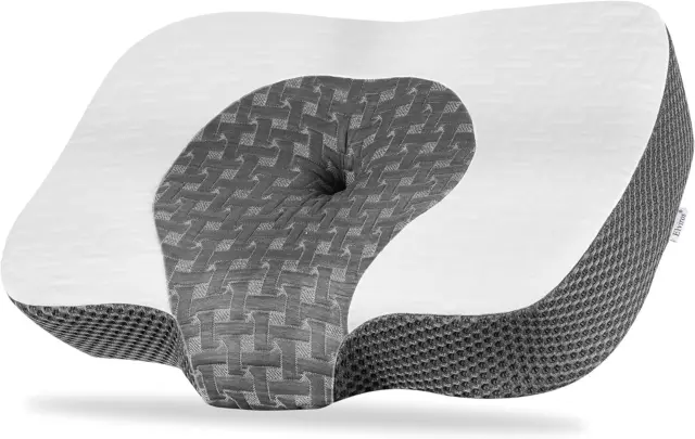 Elviros Cervical Memory Foam Neck pillow for Side Sleeping, Contour Orthopedic