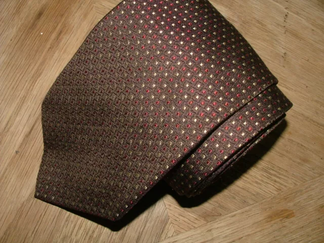 Mens Massimo Bizzocchi Tie 100% Silk Made In Italy Brown Geometric #430