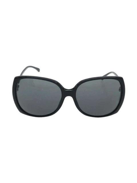 CHANEL #258 Sunglasses Plastic black Women's 5216