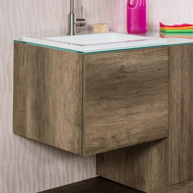 Meuble de salle de bain 3 tiroirs et miroir PALMA - 70cm