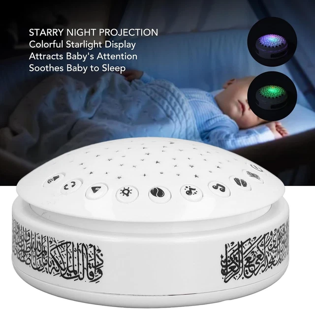 BABY NIGHT LIGHT Star Projector Sound Machine 11 Rhymes 13 Surahs White ...