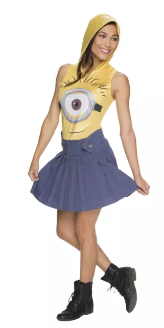 Minion Face Hooded Sleeveless Dress Costume Womens Official Despicable Me Rubies