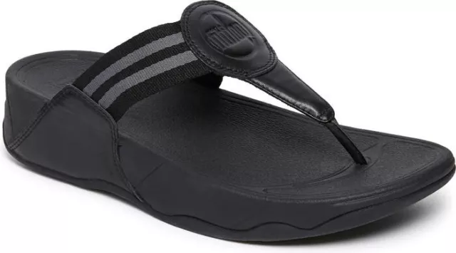 FitFlop Womens 9 WALKSTAR Flip Flop Leather Wedge Thong Sandals Shoes NWOB