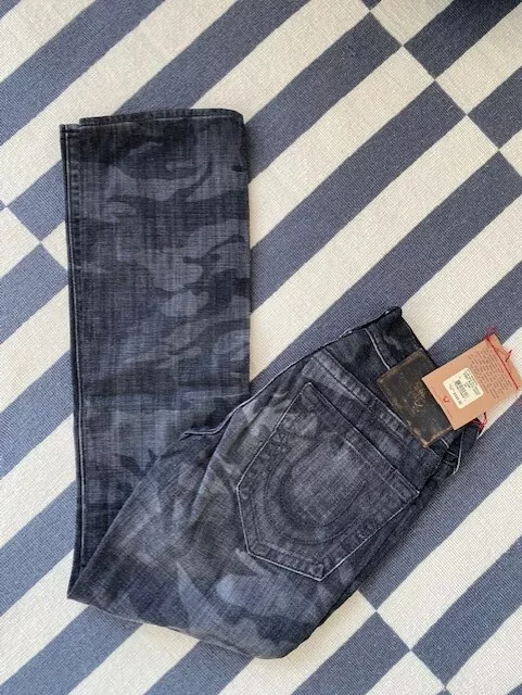 NWT True Religion Mens - Bobby black laser camo Jeans in ASUD BLK CMOFLGD