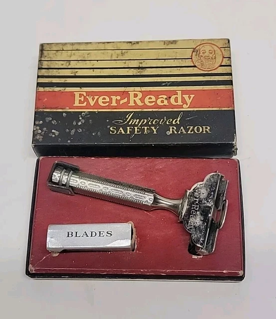 VINTAGE EVER-READY SAFETY Razor with Box & Blades $9.99 - PicClick