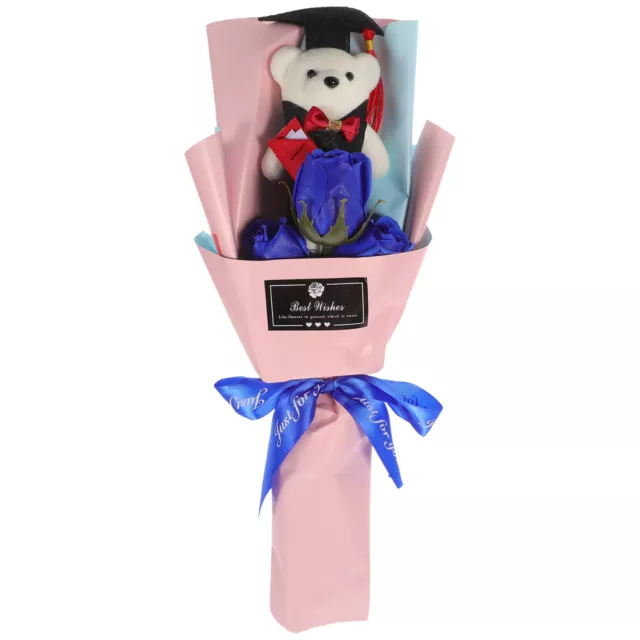 Artificial Flower Graduation Bear Bouquet Plush Bear Doll Bouquet Ornament