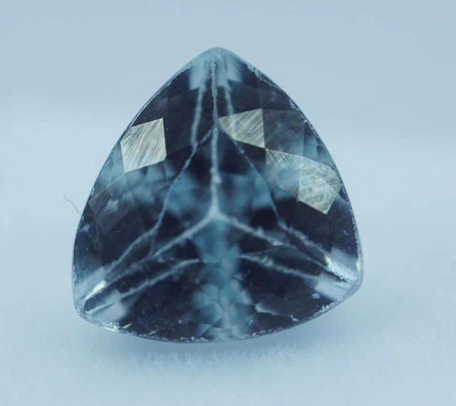 4 Ct Certified Natural Santa Maria Blue Aquamarine Trillion Cut  Loose Gemstone